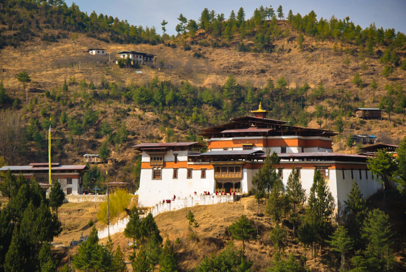 A Buddhist monastery near Thimphu, the national capital of Bhutan (© 2016 Vishal Arora).